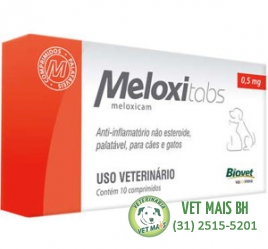 MELOXITABS ANTI INFLAMATÓRIO BIOVET 0,5 CARTELA C/ 10 COMPRIMIDOS 