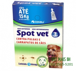 SPOT VET 3 - PARA CÃES ATÉ 15 KG ( 1 PIPETA )