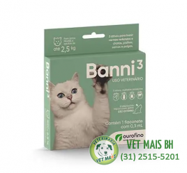 BANNI 3 0,3ml até 2,5kg - Ourofino Pet