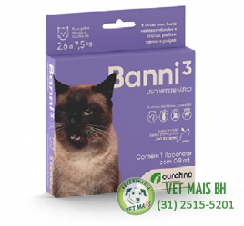 BANNI 3 Ourofino para Gatos de 2,6 kg a 7,5 Kg