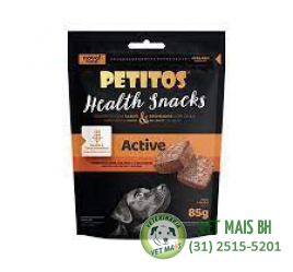 Petisco Snacks Petitos Health Active Sabor Carne para Cães 85 gramas